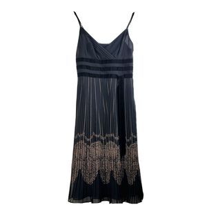 Ann Taylor LOFT Pleats Chiffon Velvet Dress 6 NWOT